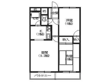 ガーデンパレス五稜郭(2LDK/3階)の間取り写真