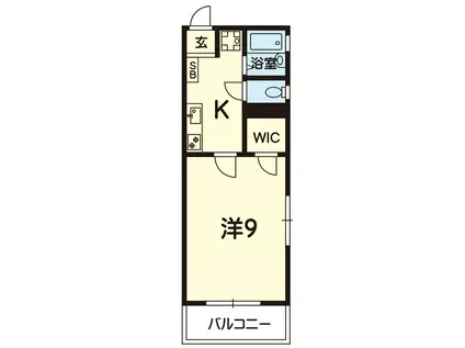 カーサ・ミア大津(1K/2階)の間取り写真