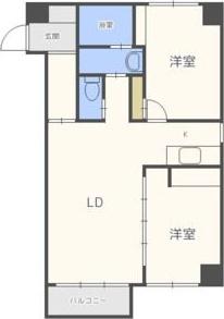 桐越マンション(2LDK/4階)の間取り写真