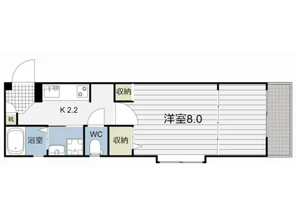 GRANVERDE KAMOIKE(1K/2階)の間取り写真