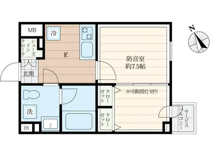 クリオ ラモード新江古田サウンドテラス(1K/3階)の間取り写真