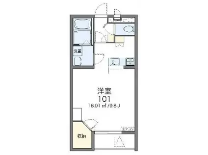 レオパレスアゼリアカーサ(1K/3階)の間取り写真