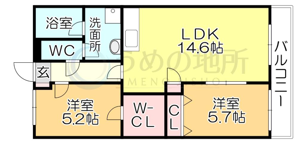 LINO24(2LDK/2階)の間取り写真
