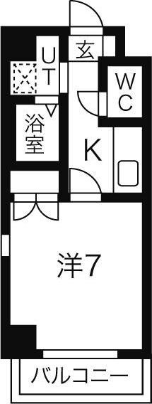 セントラル ウイング(1K/2階)の間取り写真