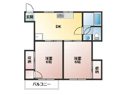 TINKERBELL(2DK/3階)の間取り写真