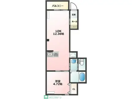 G BASE市川平田(1LDK/3階)の間取り写真