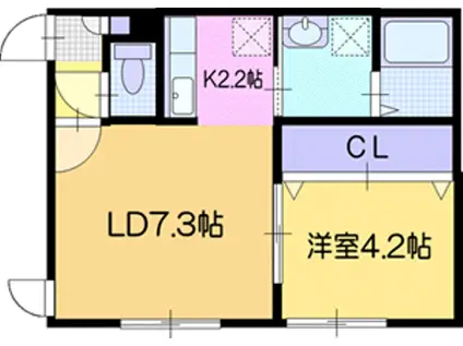 NEST.AOBA(1LDK/2階)の間取り写真