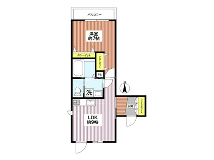 フォルトゥーナ田端(1LDK/3階)の間取り写真