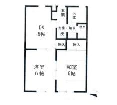 サン・ドミールA棟(2DK/2階)の間取り写真