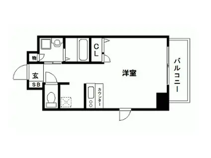 プレサンス名古屋STATIONビーフレックス(1K/8階)の間取り写真