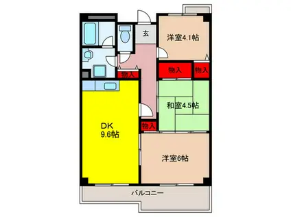 GROOVE箕面東側(3DK/2階)の間取り写真