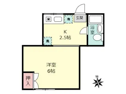 アルトゥーレKANON(1K/2階)の間取り写真