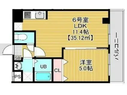 ALBION新検見川(1LDK/1階)の間取り写真