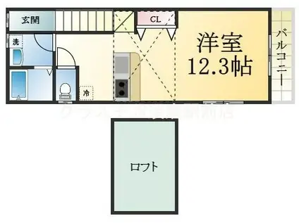 REGULUS垂水(ワンルーム/2階)の間取り写真