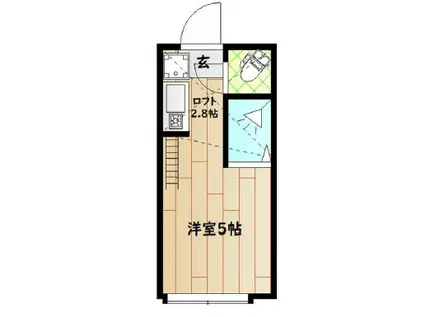 テレシーナ(ワンルーム/2階)の間取り写真