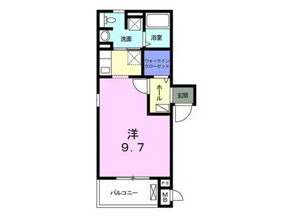 クレール西生田(1K/3階)の間取り写真