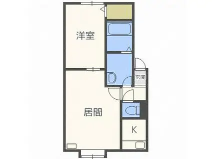 チェルシー曙(1LDK/2階)の間取り写真