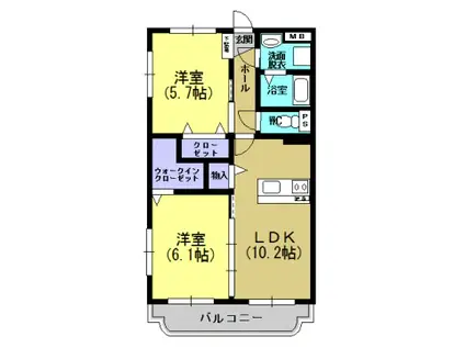 GRAND SAISON(2LDK/3階)の間取り写真