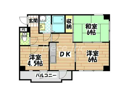 ラフィーネ鶴丸(3DK/6階)の間取り写真