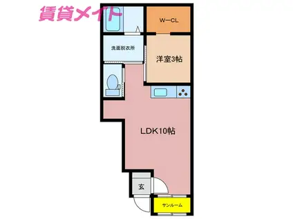 VITALITE(1LDK/1階)の間取り写真