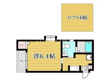 ステラコート笹原I(1K/2階)の間取り写真