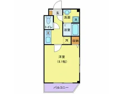 京成本線 京成大久保駅 徒歩10分 3階建 築5年(1K/2階)の間取り写真