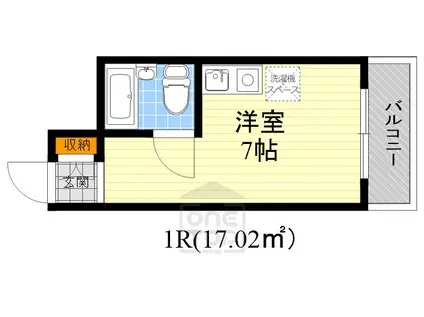 シティパレス緑地公園(ワンルーム/1階)の間取り写真