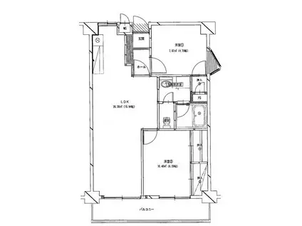 レシオ苅原(2LDK/6階)の間取り写真