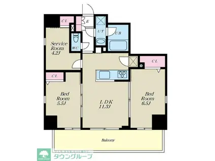 ALIVIS西葛西NORTE(2SLDK/6階)の間取り写真