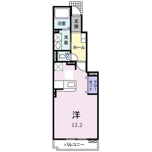 リベラル(ワンルーム/1階)の間取り写真