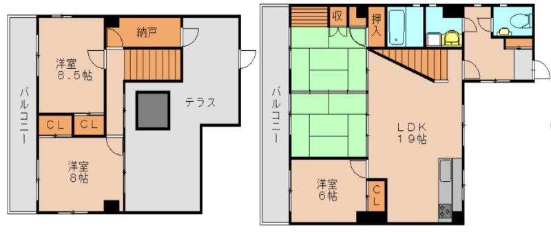 巴ビル(5LDK/4階)の間取り写真