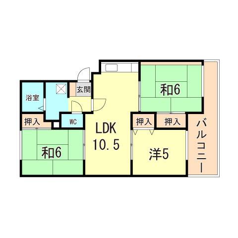 ヴァンベール桜台(3LDK/1階)の間取り写真