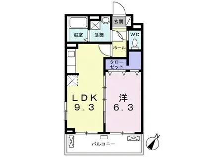 ユアーズ(1LDK/3階)の間取り写真