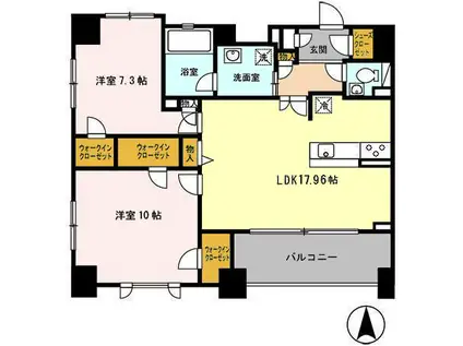 PREMIAGE泉中央(2LDK/4階)の間取り写真