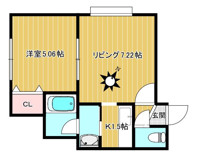 アクアフォレスト(1LDK/3階)の間取り写真