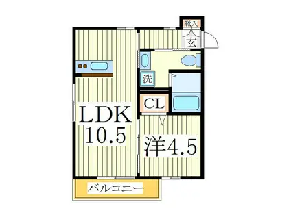 ベルグラード江戸川台(1LDK/2階)の間取り写真
