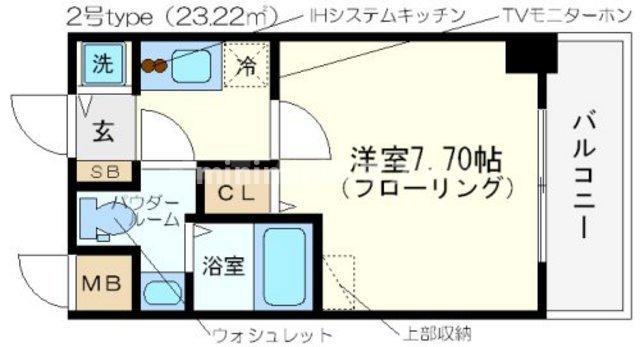 セレニテ日本橋SUD(1K/2階)の間取り写真