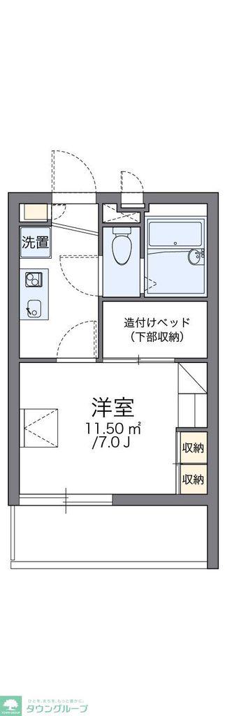 レオパレスだるま(1K/2階)の間取り写真