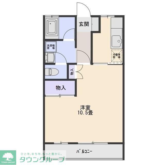 ハイツ大利根II(1K/2階)の間取り写真