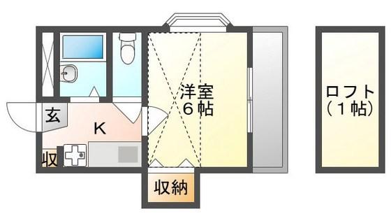 サンシャイン21(1K/2階)の間取り写真