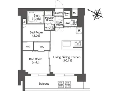 コンフォリア二葉(2LDK/3階)の間取り写真