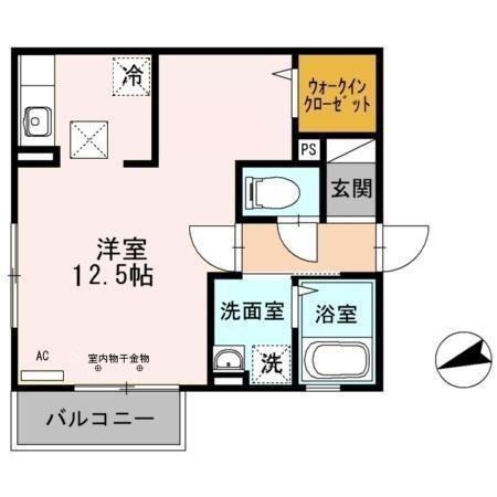 アゼリア吹上 B(ワンルーム/1階)の間取り写真