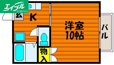 バウエルエスポワール(1K/3階)の間取り写真