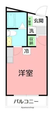 DEN鷹取Ⅱ(ワンルーム/3階)の間取り写真