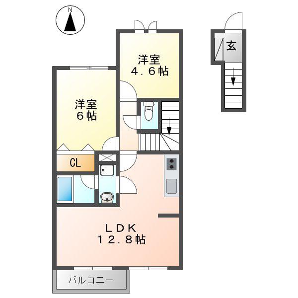 レアルカーサ(2LDK/2階)の間取り写真