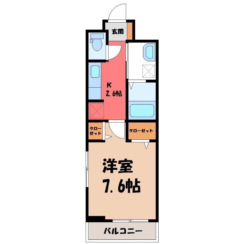 ヒカルサ熊谷サウス(1K/3階)の間取り写真