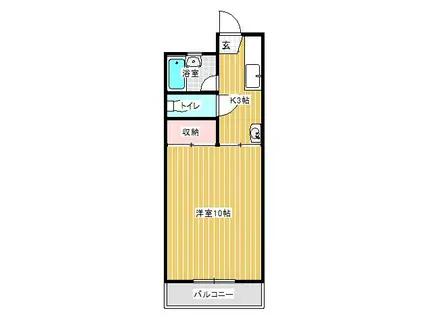 大工町ベルメゾン(1K/1階)の間取り写真