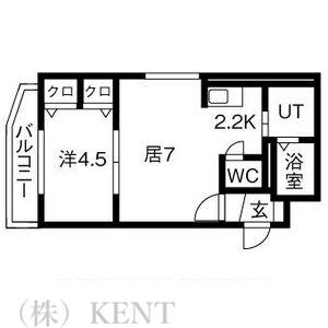 ルーエ琴似(1LDK/4階)の間取り写真