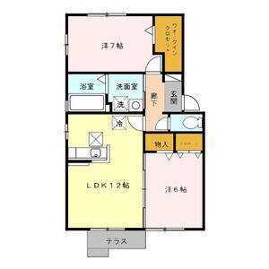 リビングタウン荒池A(2LDK/1階)の間取り写真