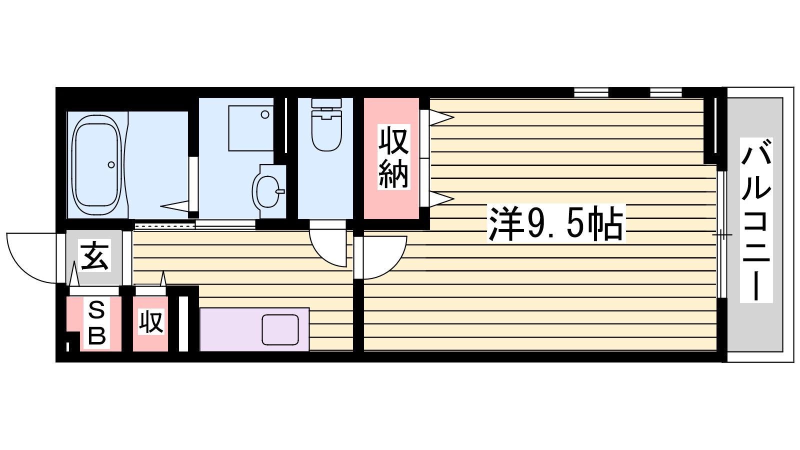 舞子台壱番館(1K/2階)の間取り写真